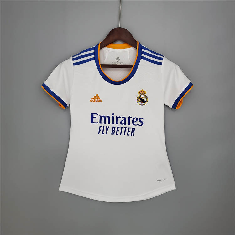 Durable Real Madrid 21-22 Home White Women's Soccer Jersey Football