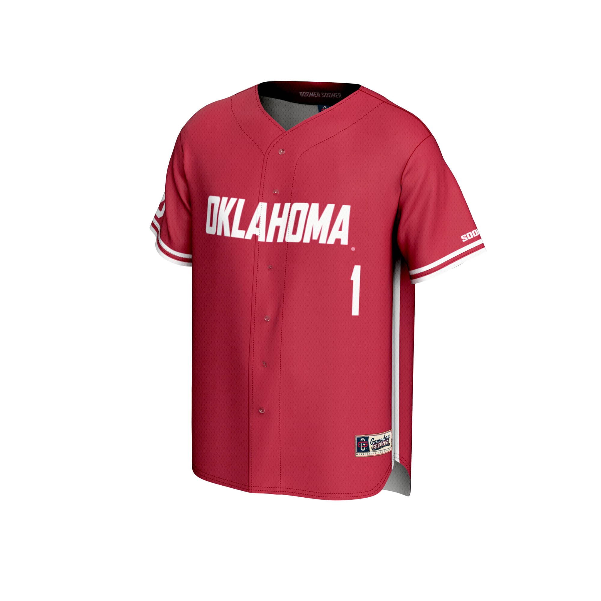 [DDG] Oklahoma Sooners GameDay Greats Youth Lightweight Baseball Jersey - Crimson