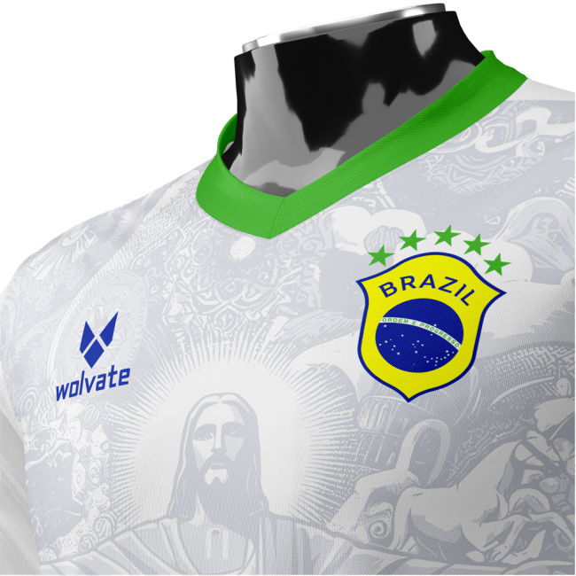 Soccer Brazil Heritage Football Jersey (Wolvate) Adult Short Sleeve