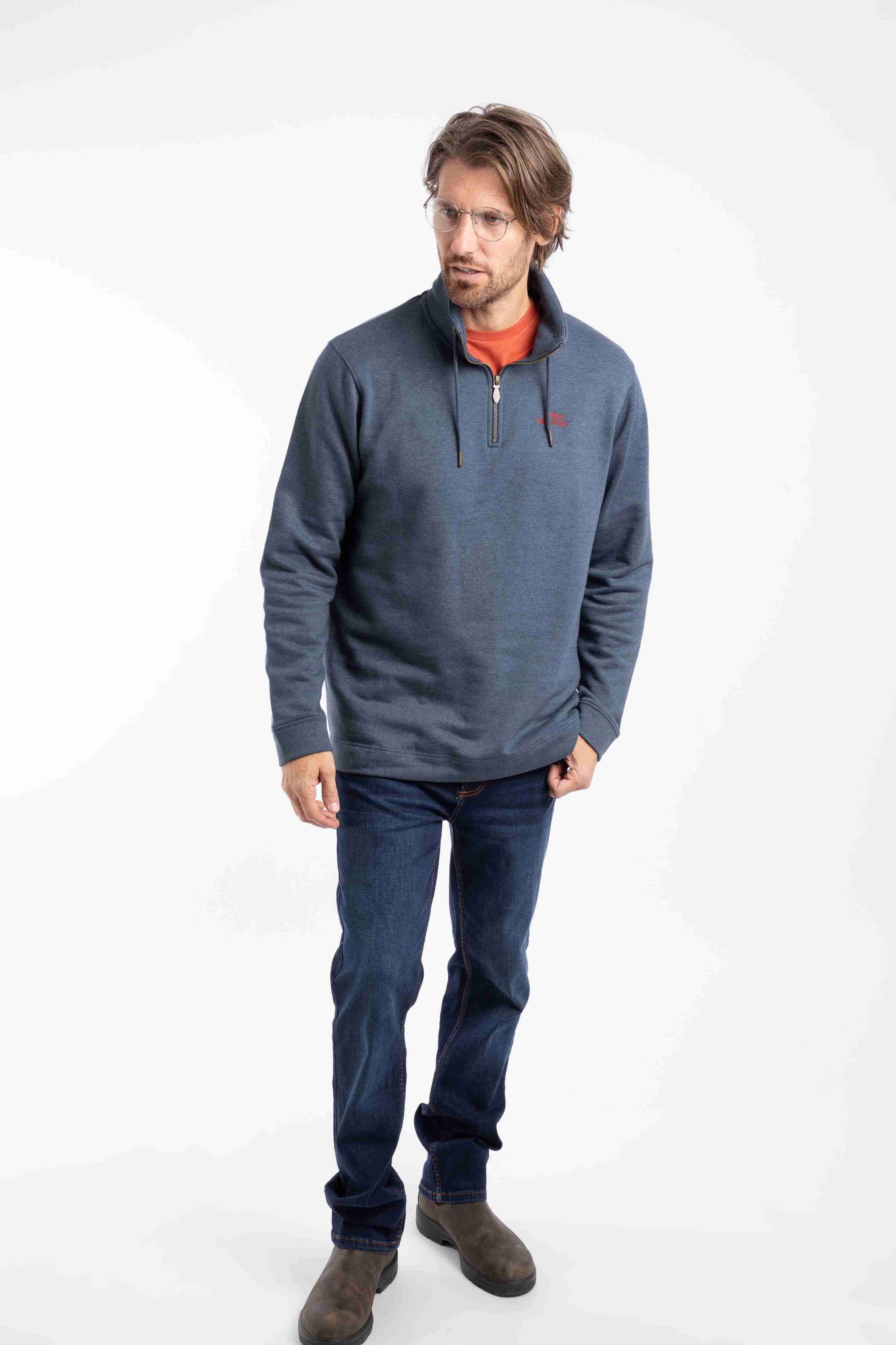 Brampton 1/4 Zip Sweatshirt Navy