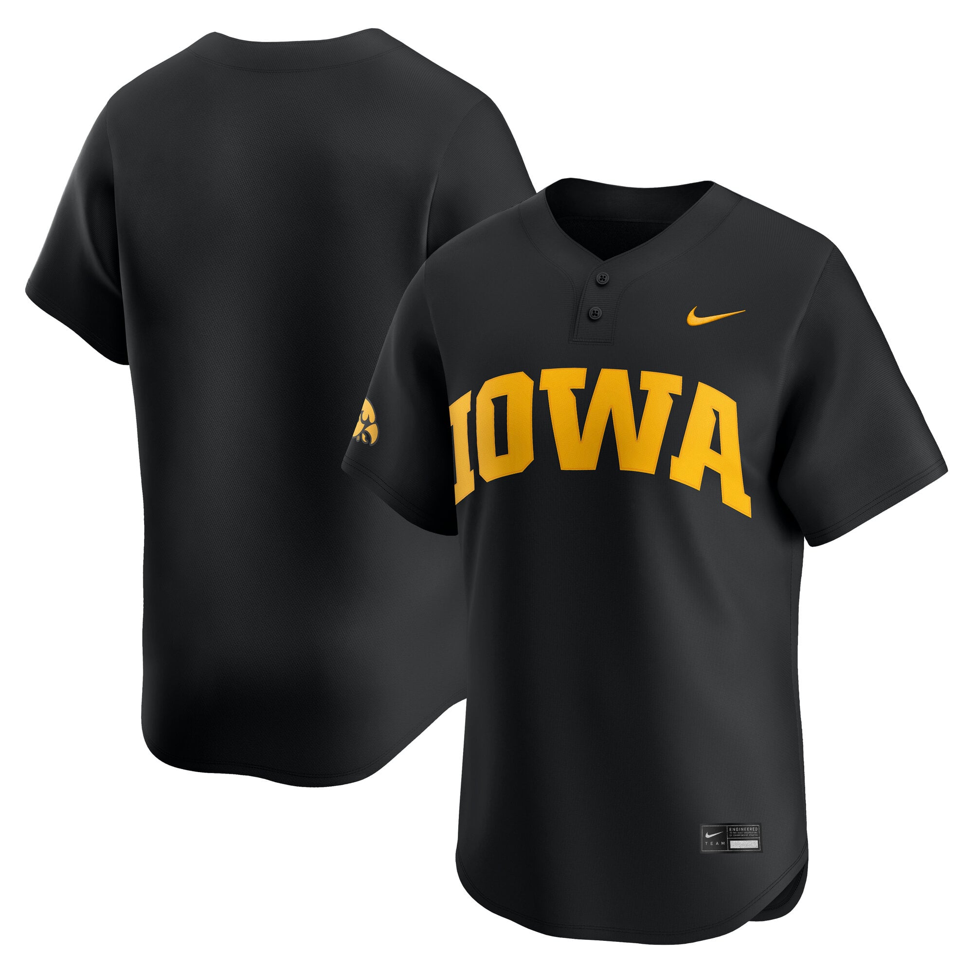 Iowa Hawkeyes Nike Home Limited Baseball Jersey - Black