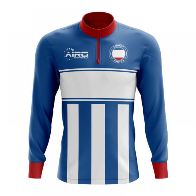 Authentic Crimea Concept Football Half Zip Midlayer Top (Blue-White)