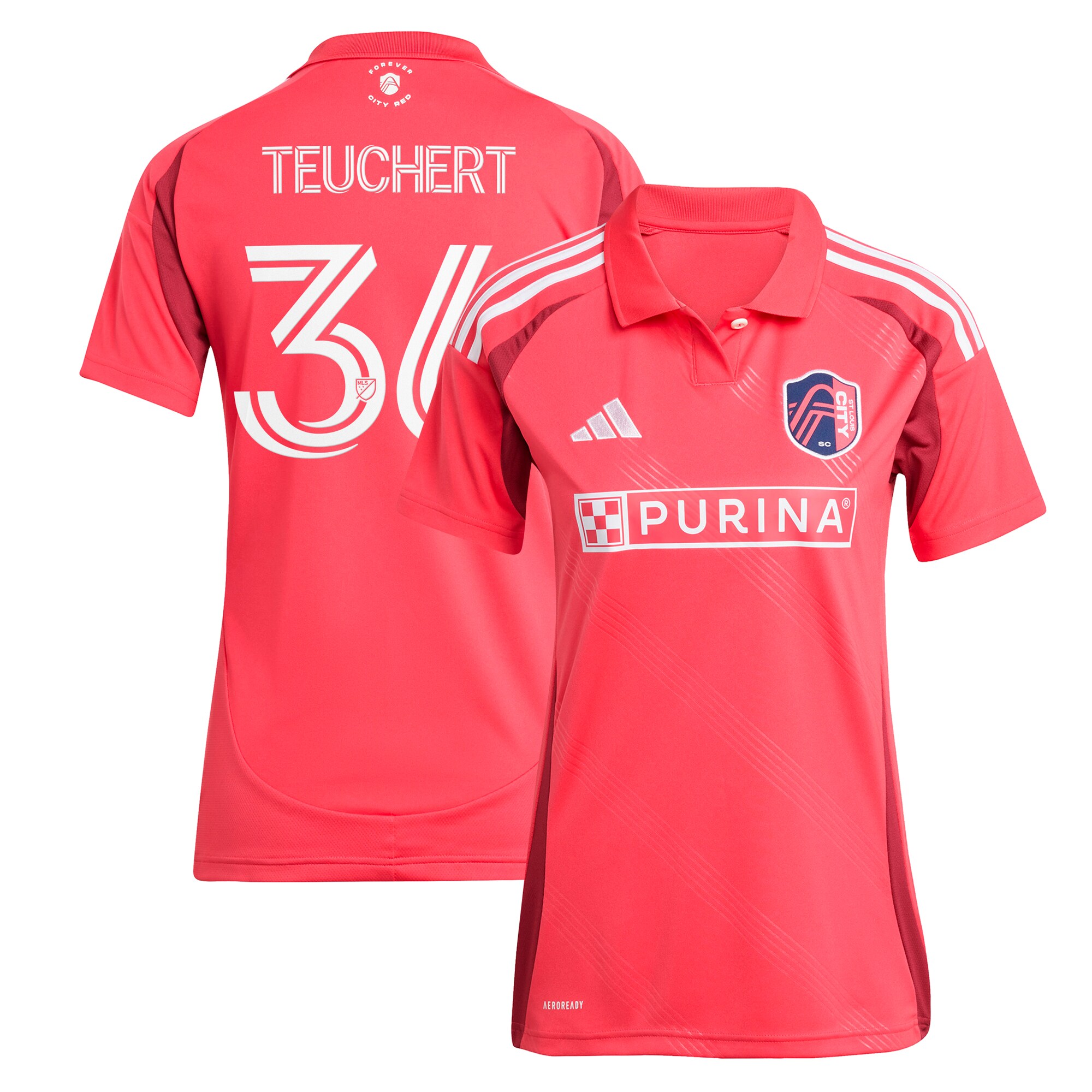 [SJH] Cedric Teuchert St. Louis City SC Women's 2025 Forever CITY Red Replica Player Jersey - Pink