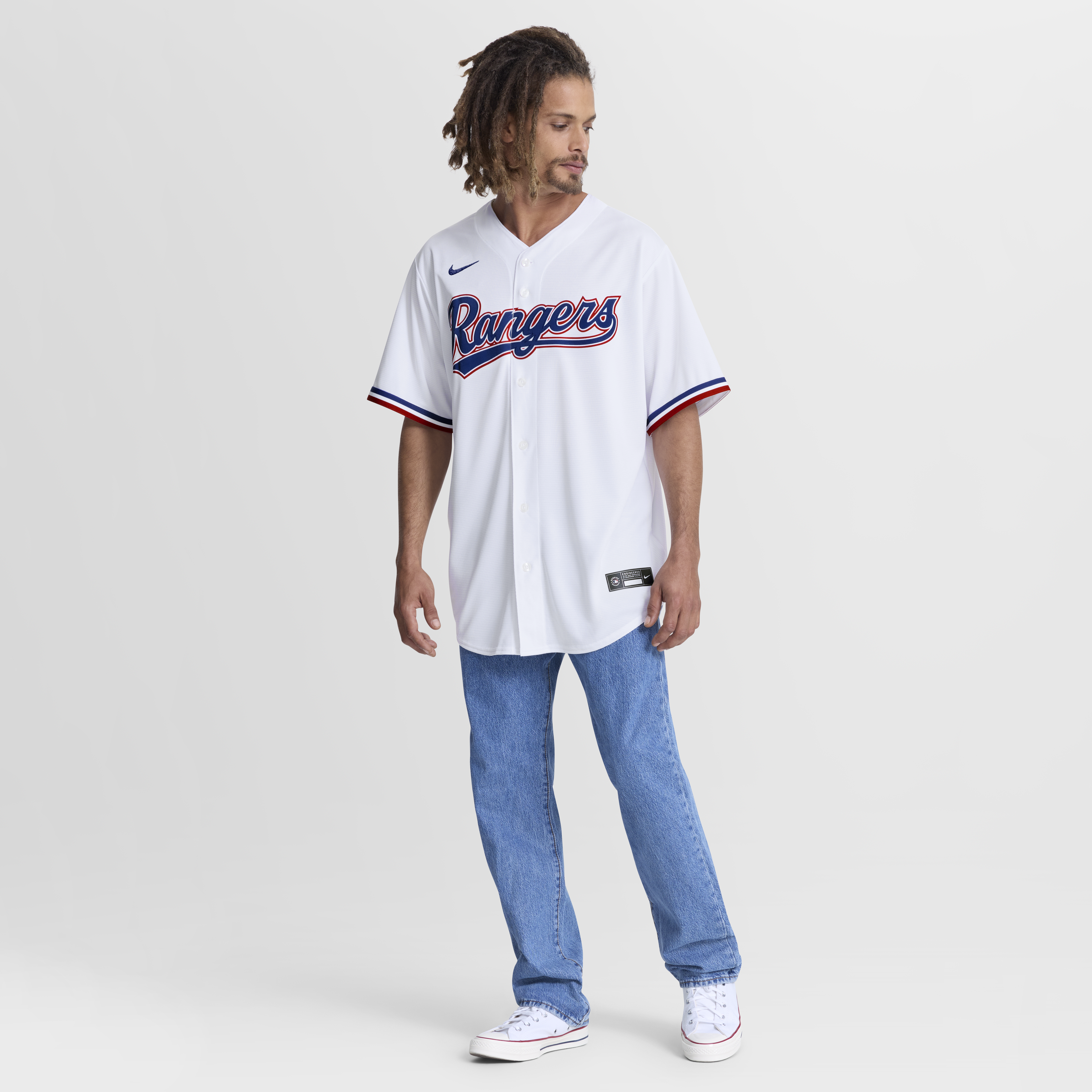 [SJH] Jake Burger Texas Rangers Home Replica Jersey - White