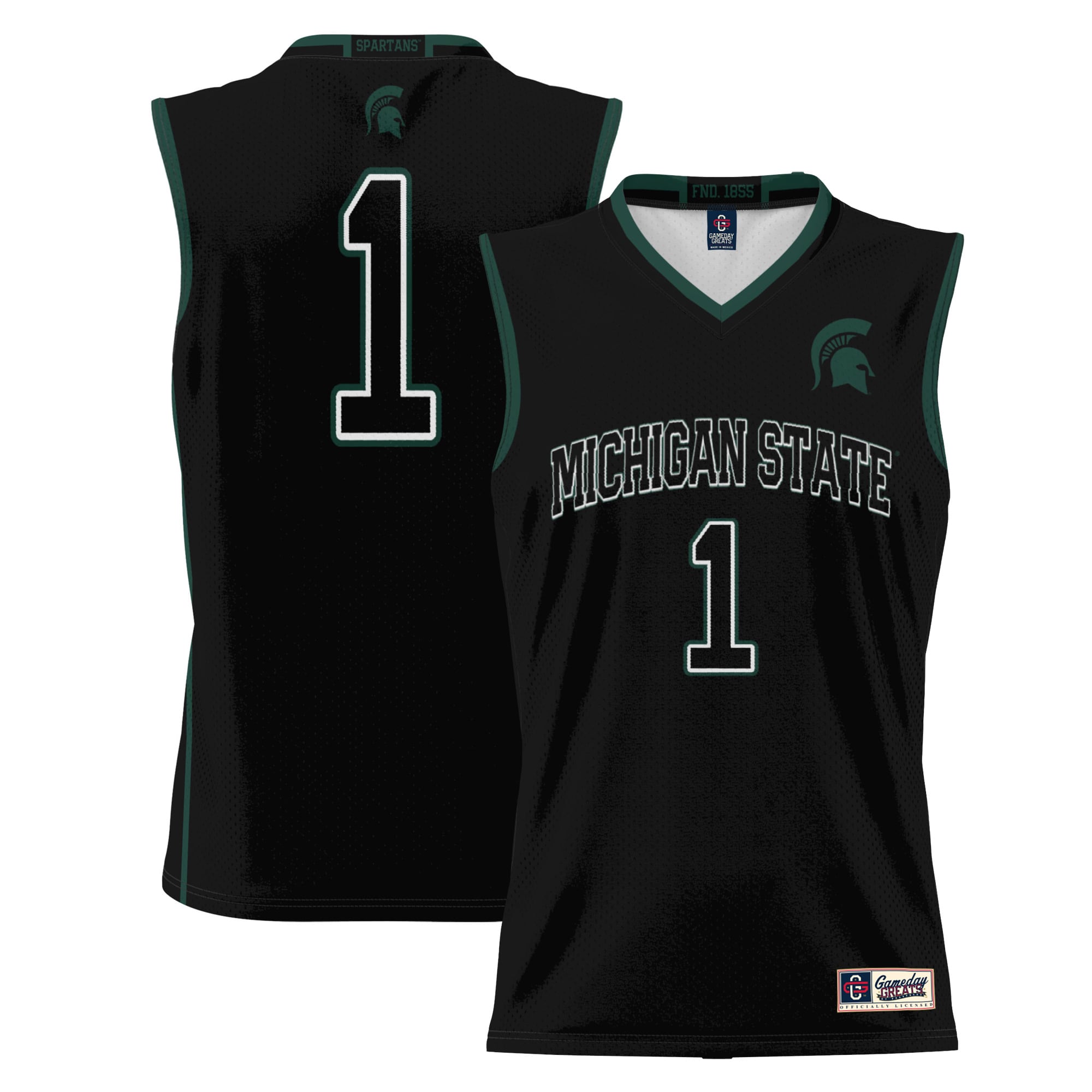 [NJP] Women's Michigan State Spartans GameDay Greats Lightweight Basketball Jersey - Black