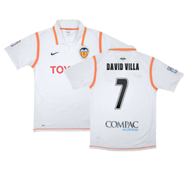 Valencia La Liga David Villa Home Elite Jersey Adidas Climacool
