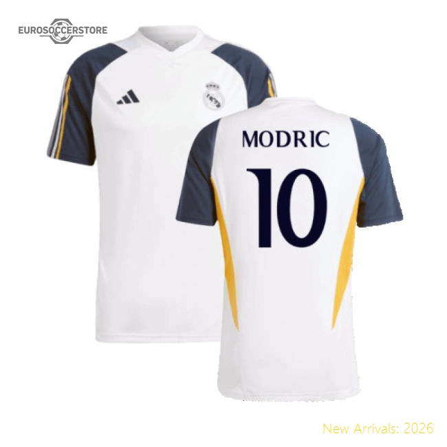 Genuine 2023-2024 Real Madrid Training Shirt (White) (Modric 10)