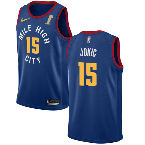 Nike Nuggets #15 Nikola Jokic Blue 2023 NBA Finals Champions Swingman Statement Edition Jersey