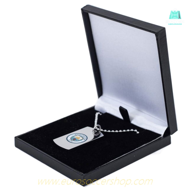 Manchester City FC Colour Crest Dog Tag & Chain