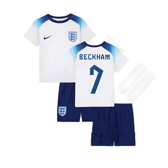 Beckham 7 Authentic Replica England Home Fan Shirt for Kids