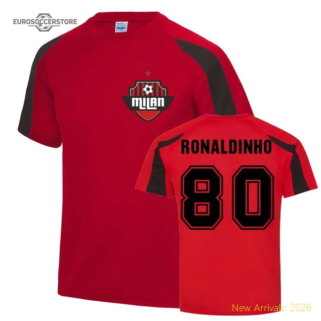 Trending Authentic Ronaldinho Milan Sports Training Jersey (Red)