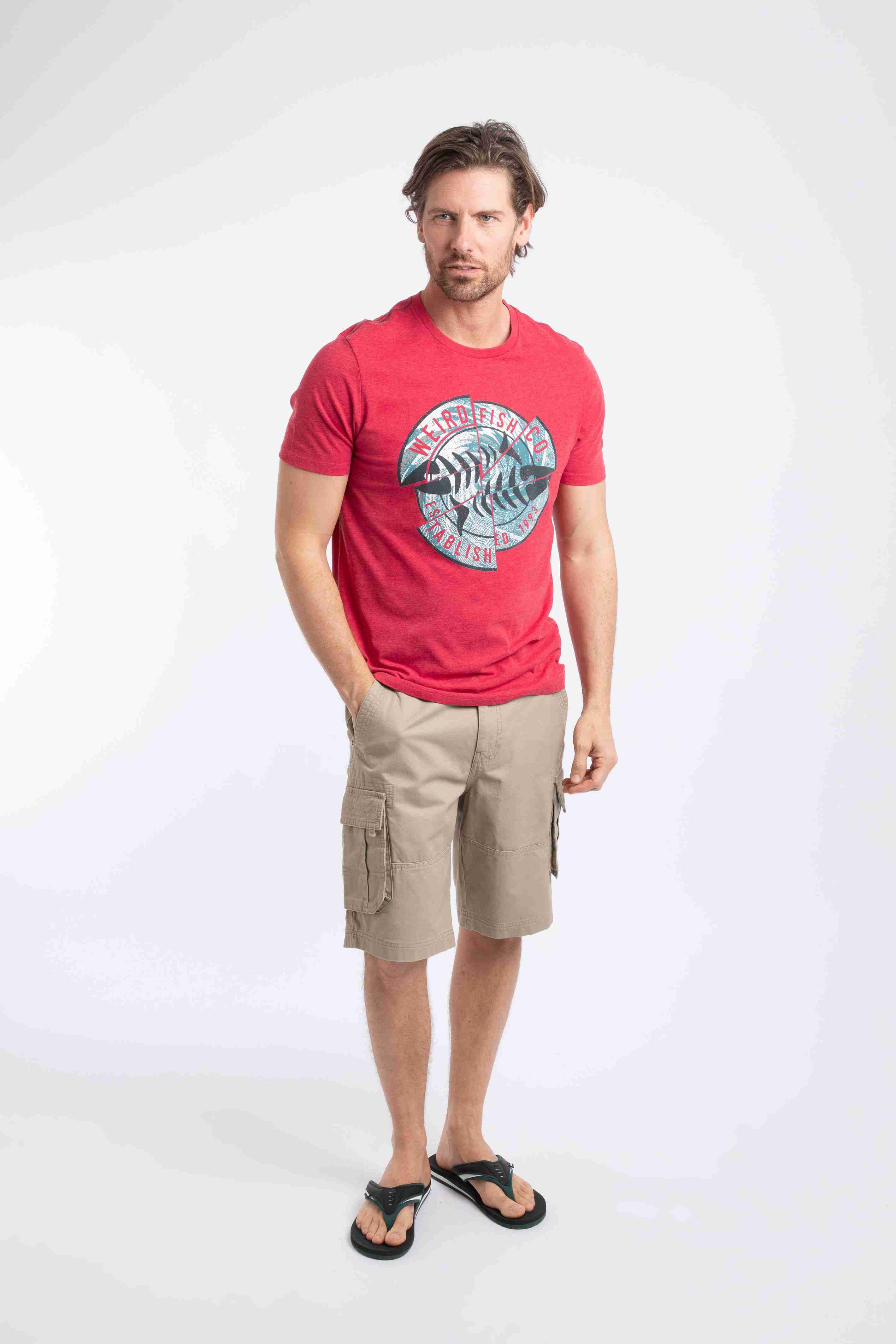 Vortex Front Print Graphic T-Shirt Barberry Red Marl