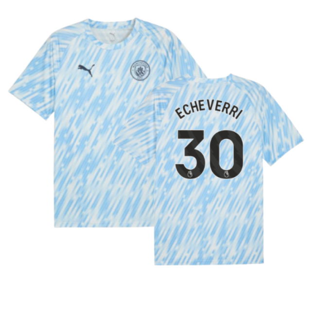 2025-2026 Man City Jersey (Silver Sky) (Echeverri 30) (Silver Sky)