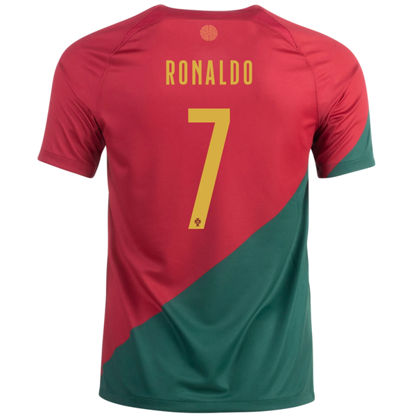 Kids Por Ronaldo Portugal Home Authentic Home Jersey 2022