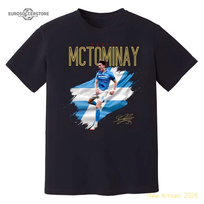 Trending Scott Mctominay Napoli Celebration T-Shirt (Black)