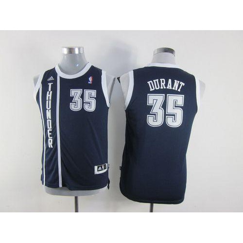 Oklahoma City Thunder #35 Kevin Durant Navy Blue Alternate Stitched Youth NBA Jersey Youth