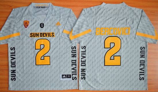 Men's None Gray 2015 stitched Mike Bercovici #2 match worn Jersey