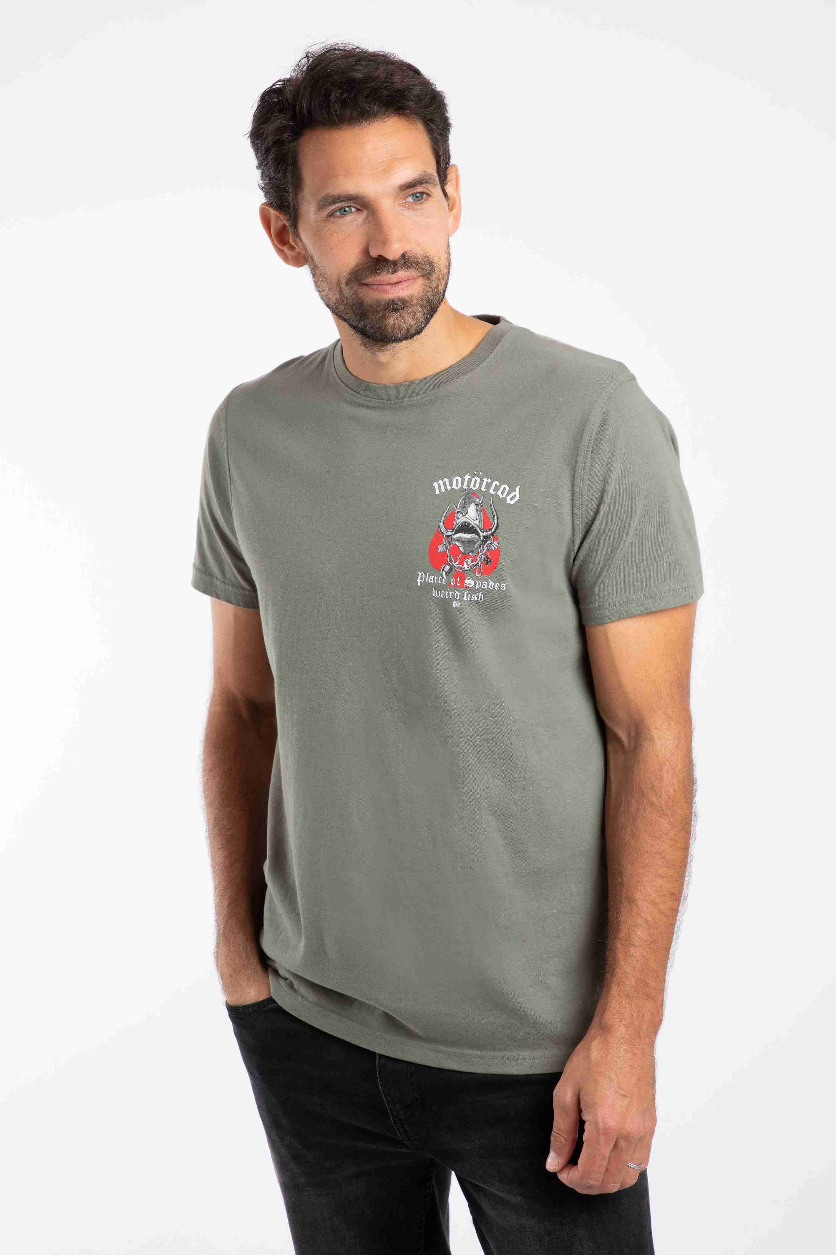 Motorcod Back Print Artist T-Shirt Grey