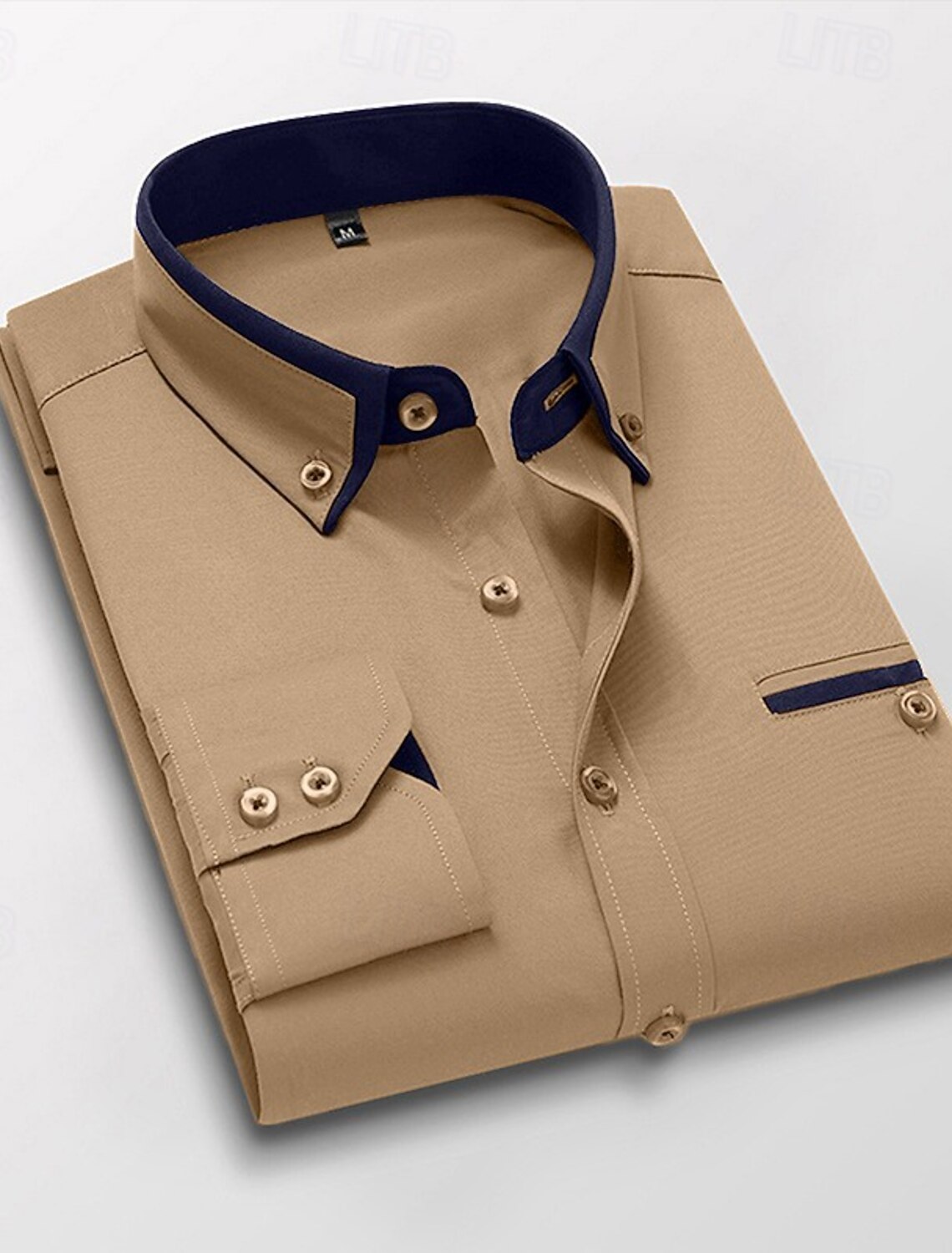 Men's Dress Shirt Button Down Collared Non Iron Plain Wedding Work