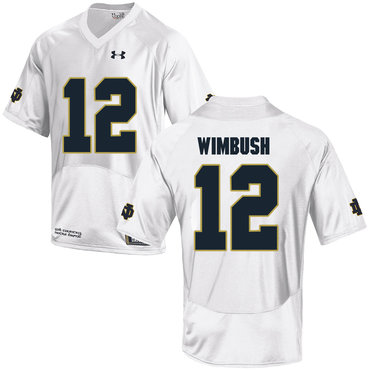 Men's Notre Dame ND White 2024 match worn Brandon Wimbush #12