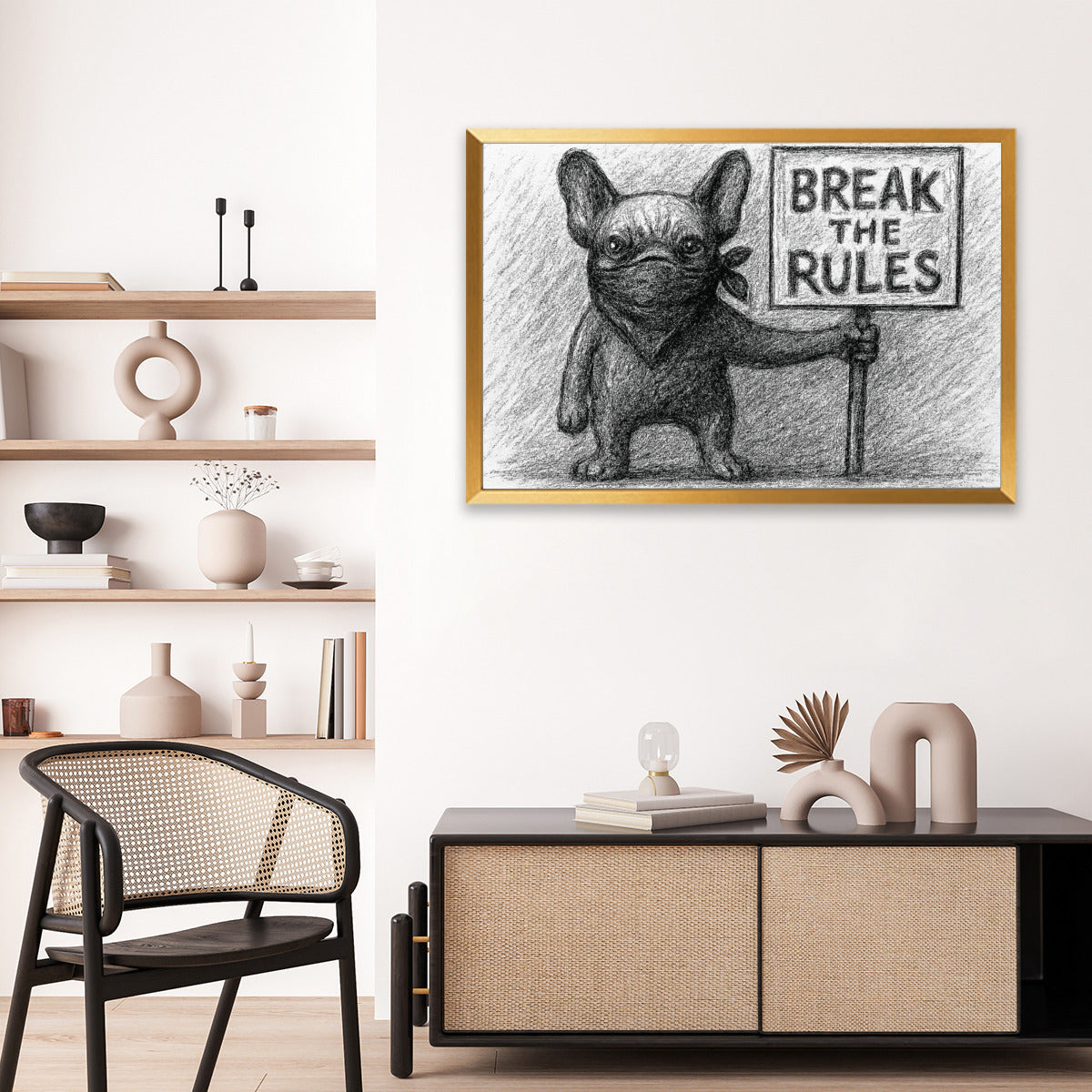 French Bulldog Squishy Framed Poster • Wall Decoration Durable Dog Item