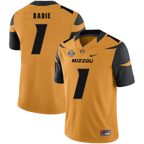 Men's None Tyler Badie #1 durabl Gold 2024 high quality Jersey