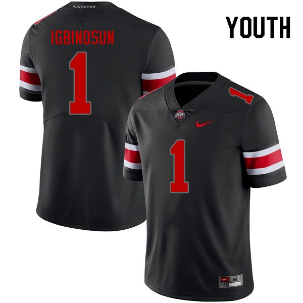 Youth Ohio State Buckeyes #1 Davison Igbinosun Blackout Nike Stitch Jersey