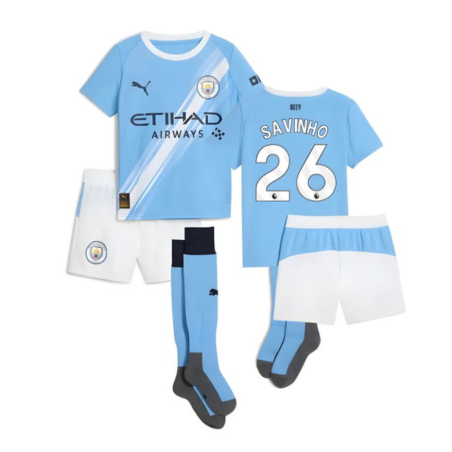 Man City Official Home Football Shirt 2025-20 Season Savinho 26 M S