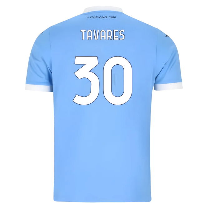 2025-2026 Lazio Home Breathable Shirt (Tavares 30) Antibacterial