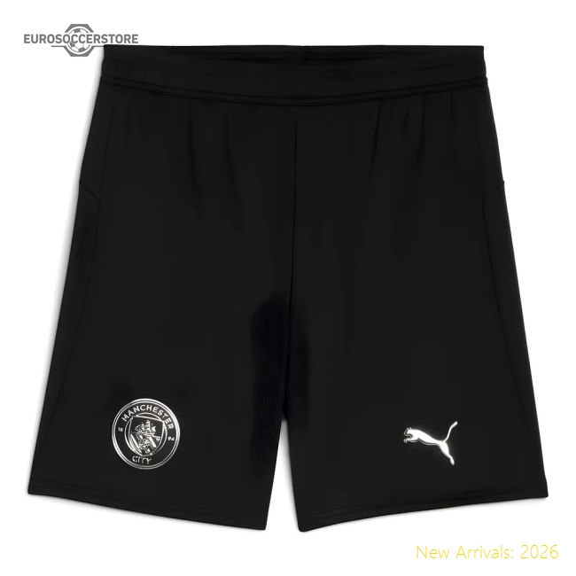 Professional 2025-2026 Man City Away Shorts Performance Black