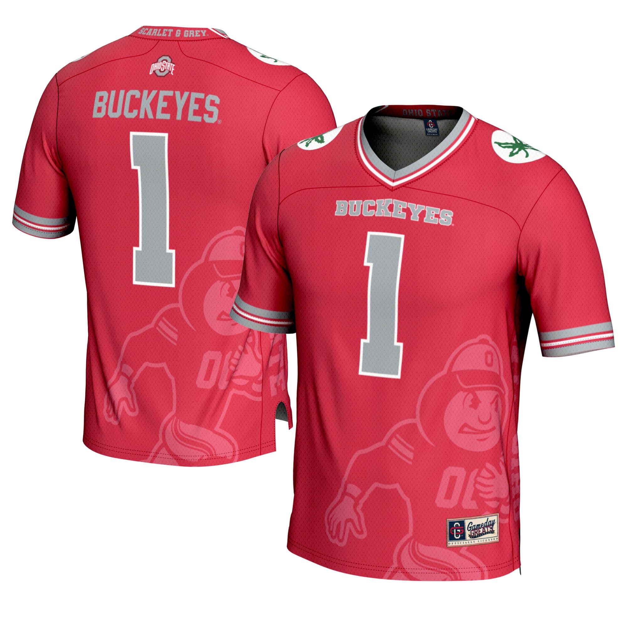Ohio State Buckeyes #1 GameDay Greats Scarlet Icon Print Football Fashion 26/27 Football Jersey