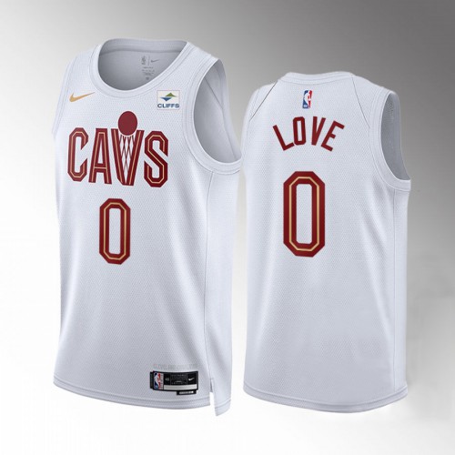 White Nike Cleveland Cavaliers #0 Jersey - Mesh Fabric Basketball Jersey