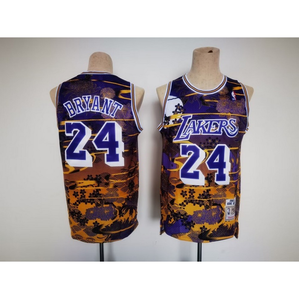 Men's Los Angeles Lakers #24 Kobe Bryant Purple Throwback basketball Jersey