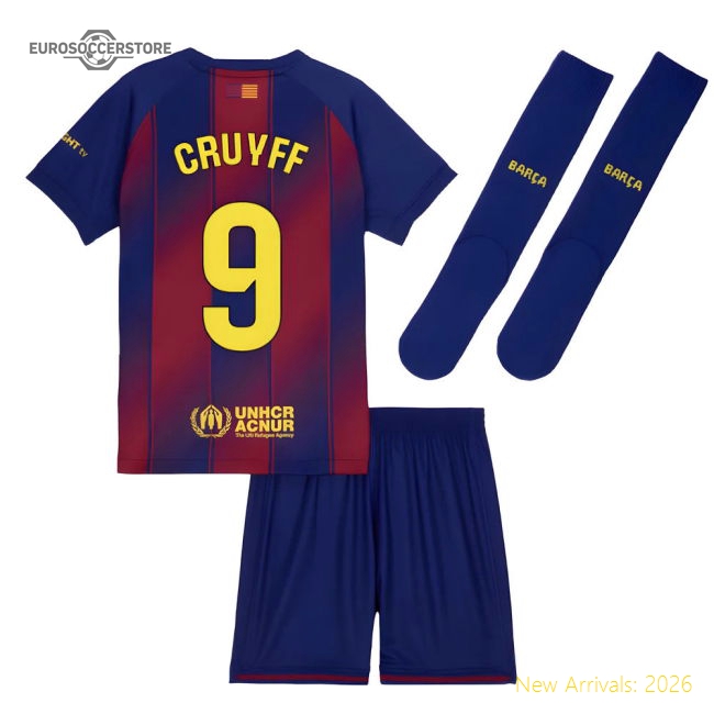 Luxury 2025-2026 Blaugrana Home Mini Kit (cruyff 9) - Collectors Item
