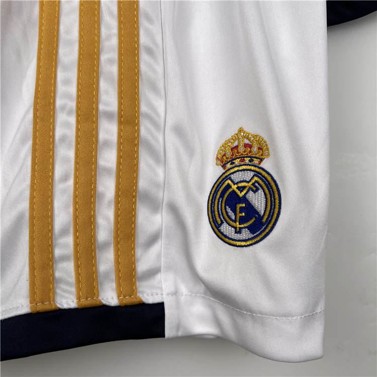 KidsYouth Real Madrid 2324 Home White Soccer Football KitShirtShort -