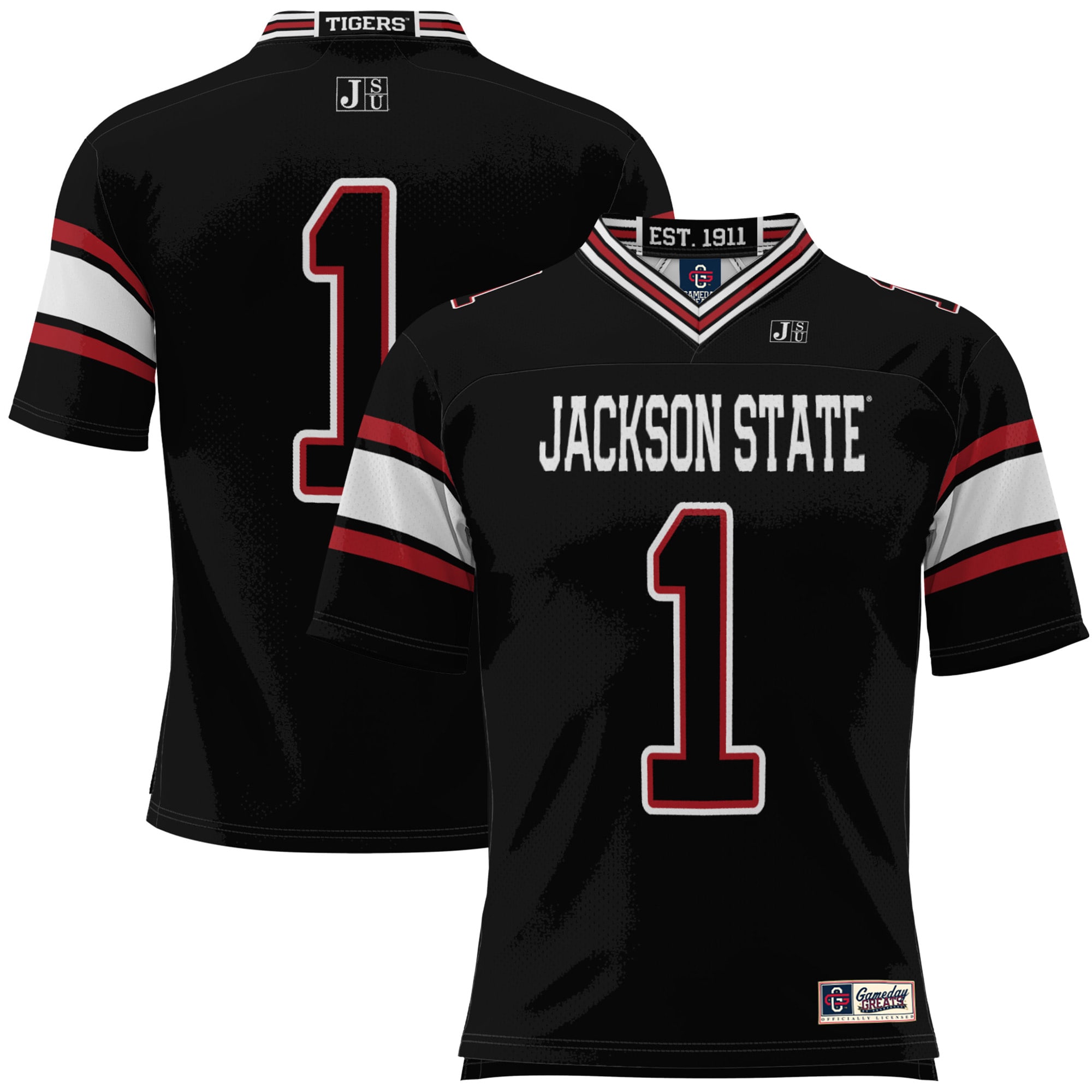 #1 Jackson State Tigers GameDay Greats Youth Football Jersey - Black