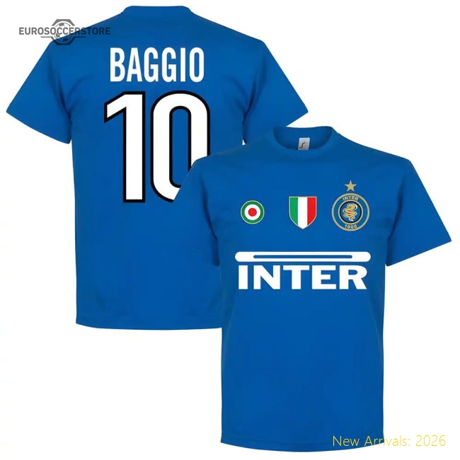 Authentic High-Quality Inter Baggio 10 Team T-Shirt - Royal