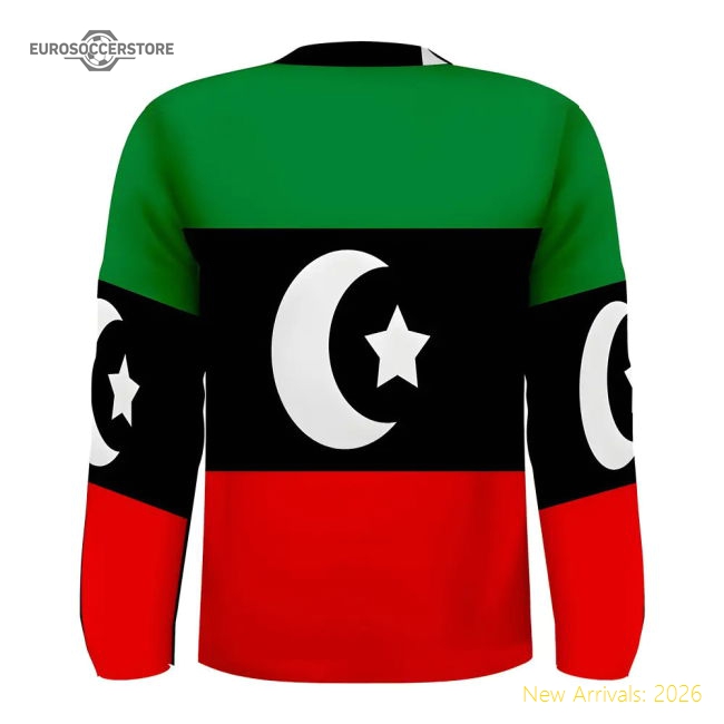 Libya Flag Long Sleeve Sublimated Sports Jersey - Budget-friendly