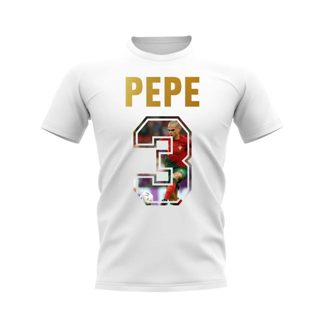 Pepe Name And Number Portugal T-Shirt (White) Oranje Worldcup