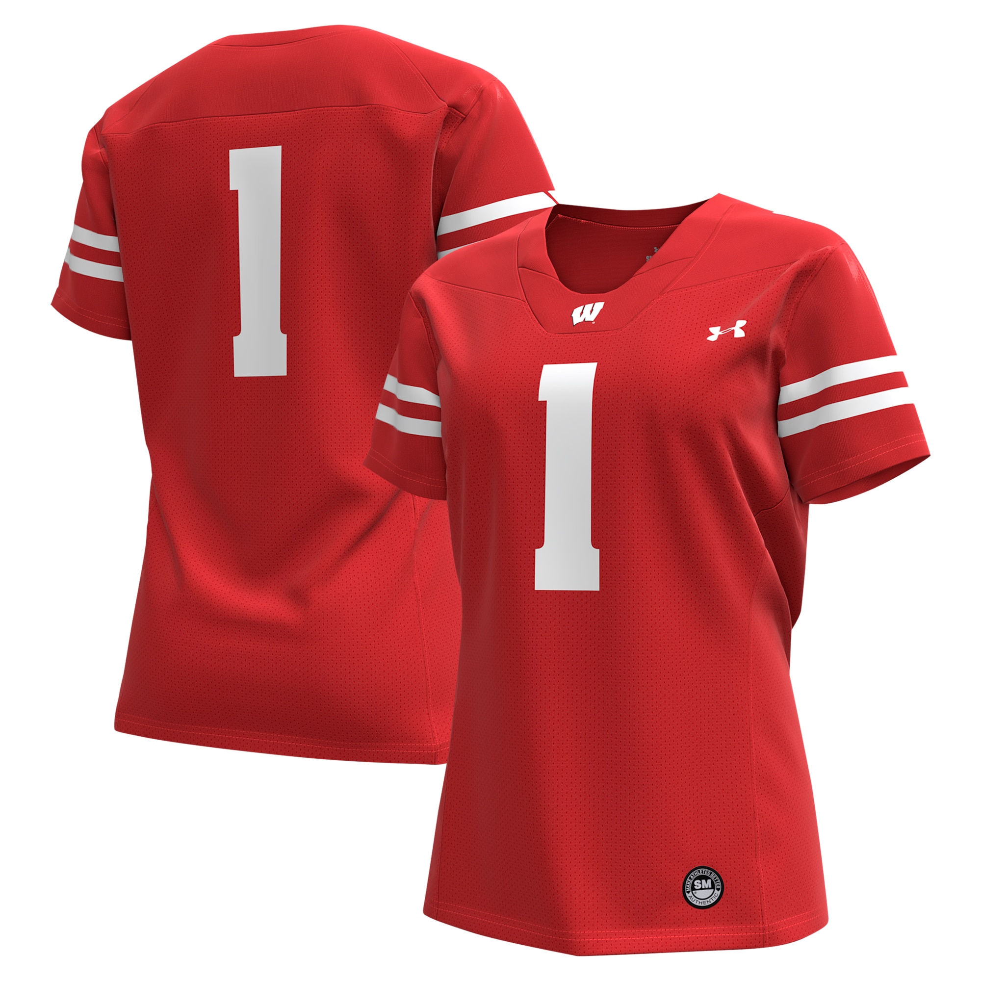 [Women's] Wisconsin Badgers #1 Football Jersey - Red | Stadium Series 2026/27