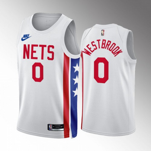 Nets White Russell Westbrook #0 Nike Jersey - Basketball Jersey