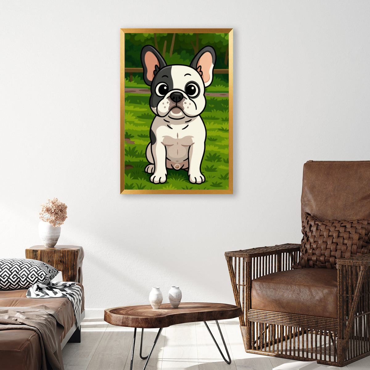 French Bulldog Benji Personalized Vertical Framed Poster • Wall