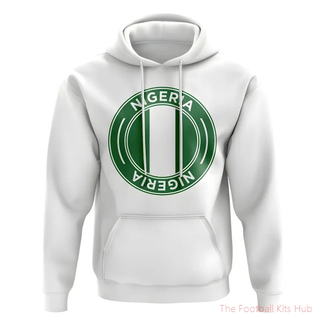 Men Nigeria Football Badge Hoodie (White)