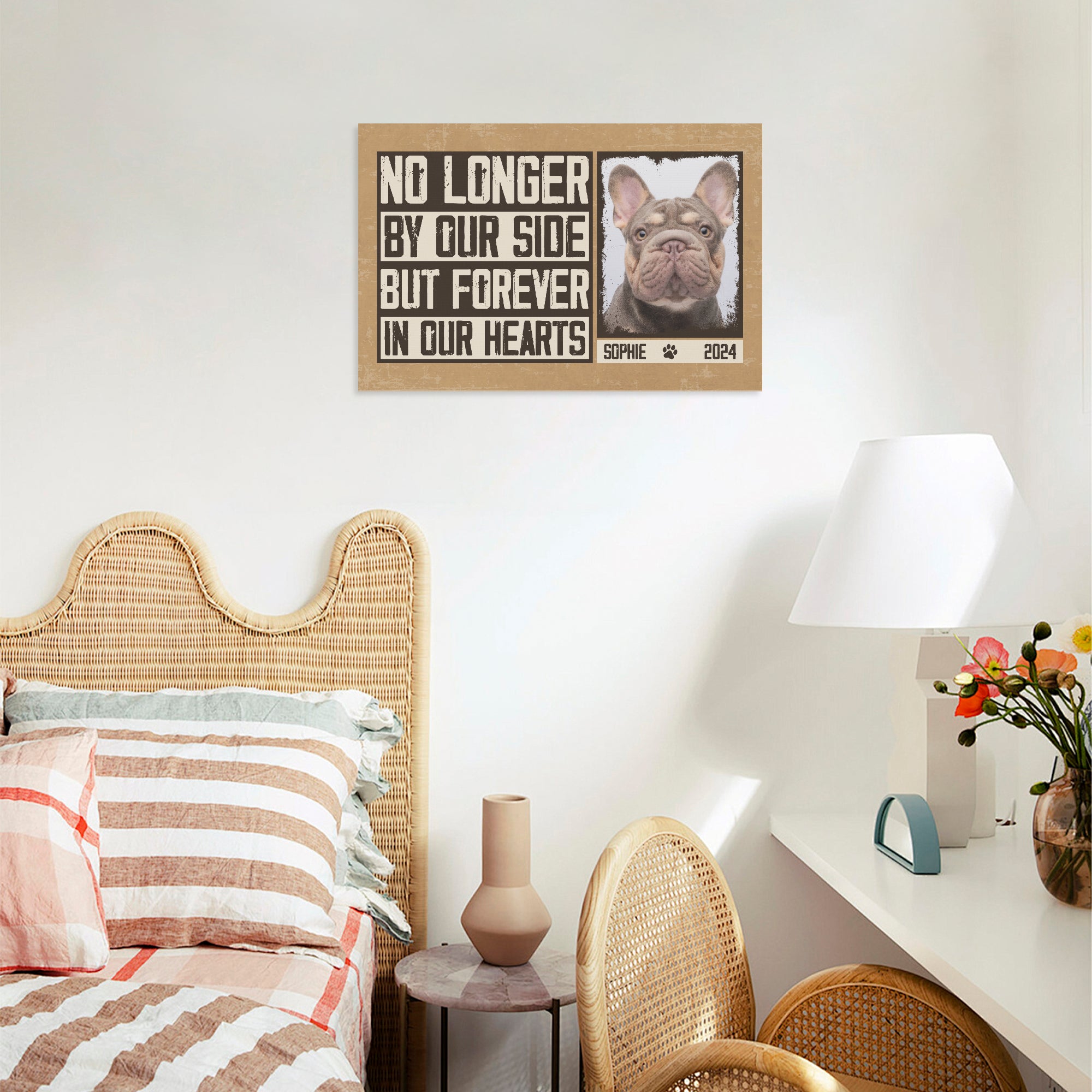 Silver - Personalized Adorable Frenchie Canvas Wall Art