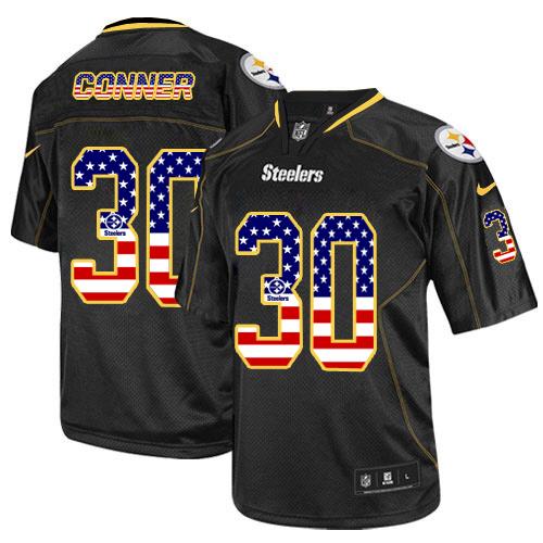 NFL W P S Steelers #30 James Conner Black Elite Jersey - Authentic ...