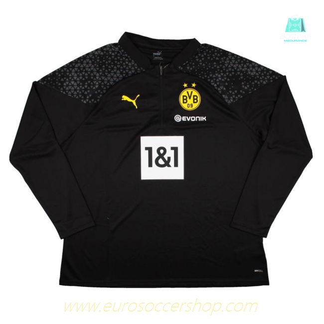 2023-2024 Borussia Dortmund Training Half Zip Top (Black-Yellow)