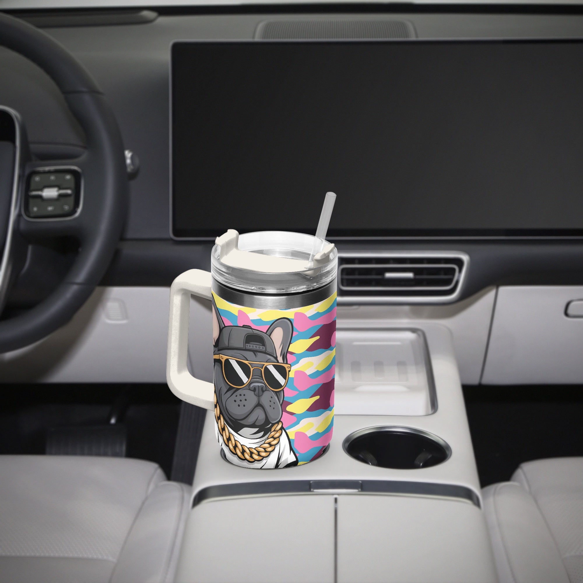 French Bulldog Gracie Car Tumbler Cup Essential Dog Supply
