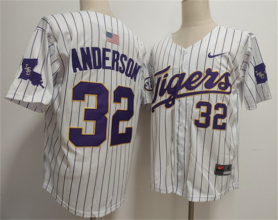 Men's LSU Bayou Bengals White 2025 high quality Kade Anderson #32