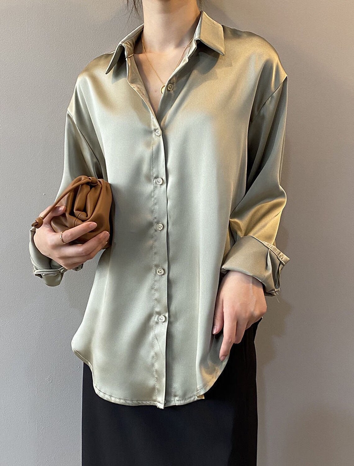 Shirt Blouse Women's Solid / Plain Color Button Office Daily Fashion Shirt Collar Regular Fit S