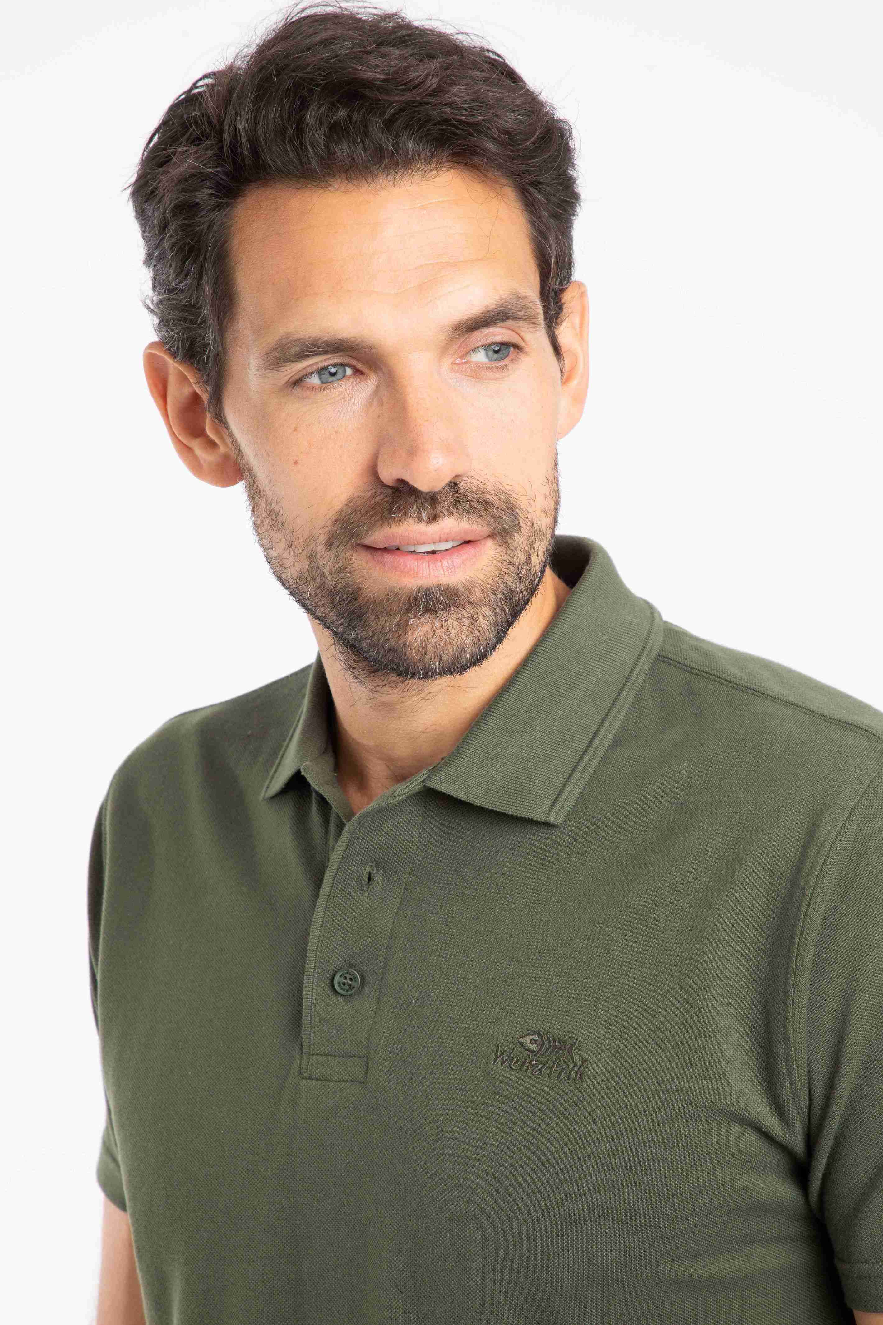 Giles Pique Polo Shirt Deep Lichen Green